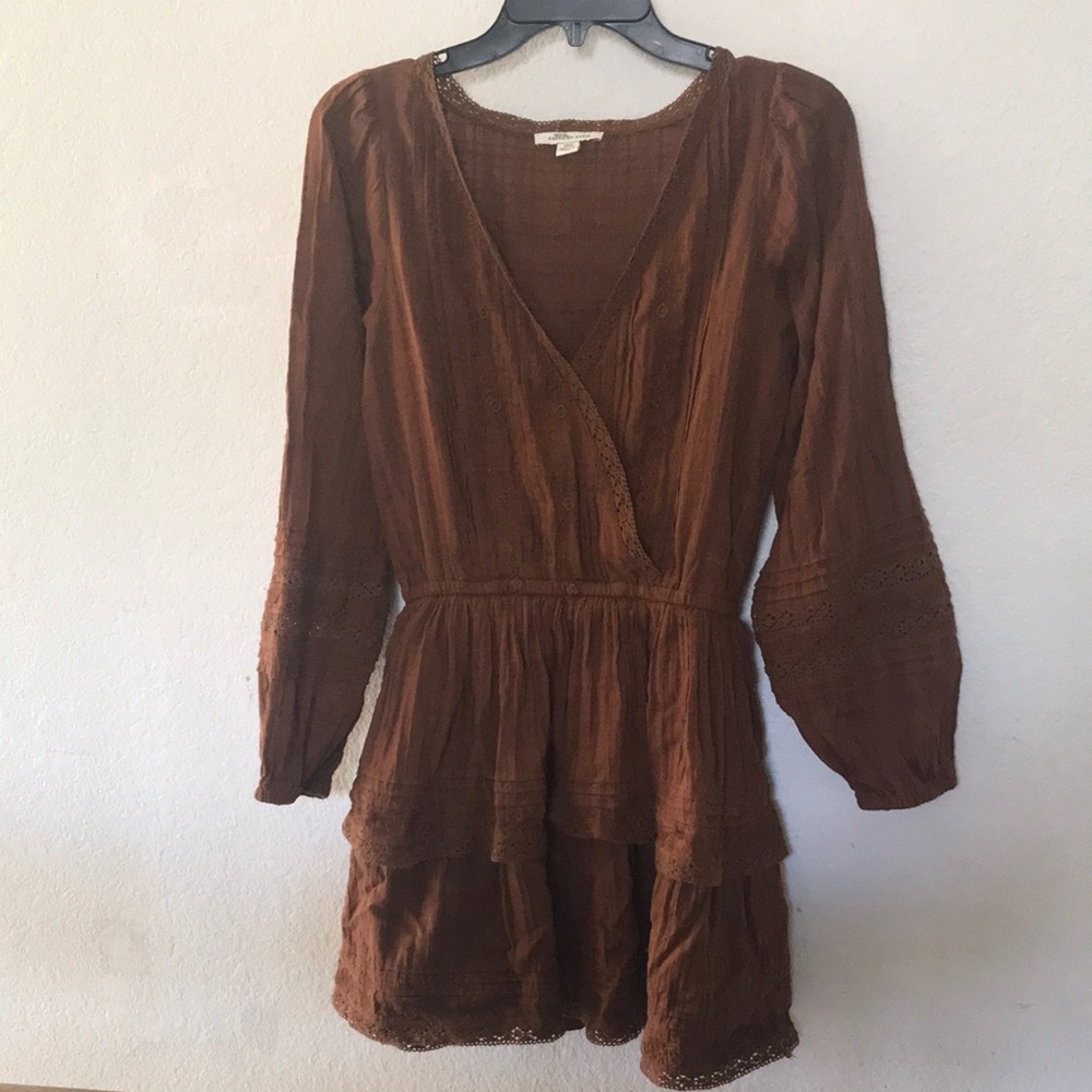 Boho western cowgirl Brown Women's mini Dress
